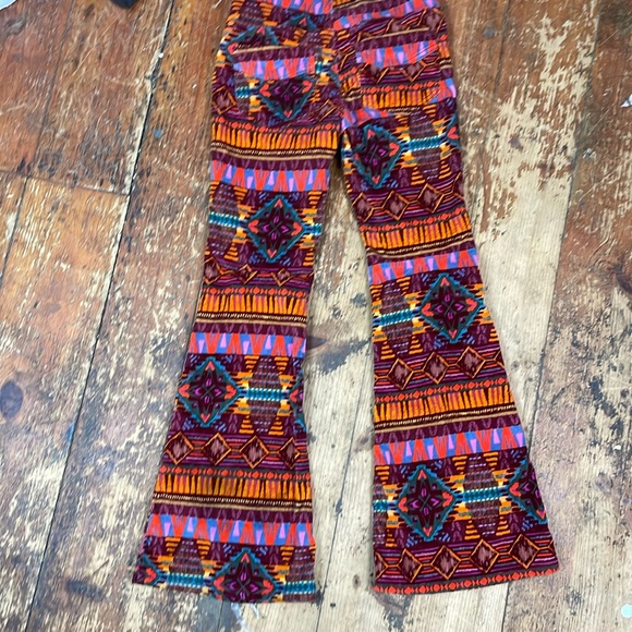 Free people bellbottoms Aztec corduroy velvet stretch pull on pants size… - Picture 8 of 11